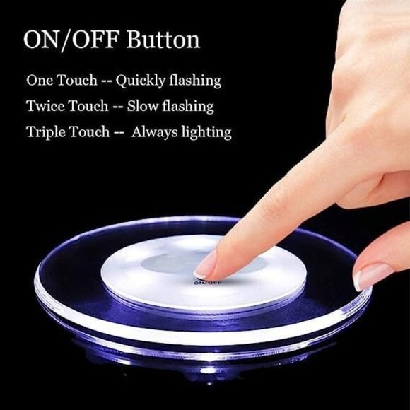 Light-Up LED 4 inch Coaster With Color Changing Effects Set of 2 - Picture 10 of 10